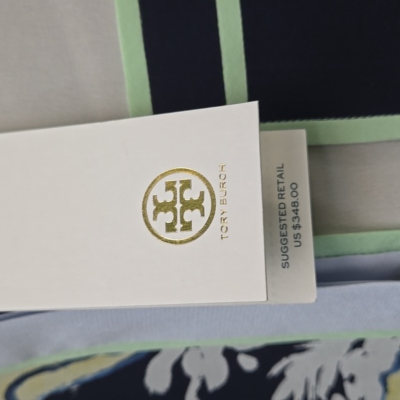 Tory Burch Navy Poppies Bloom Silk Shirt - Picture 3 of 8
